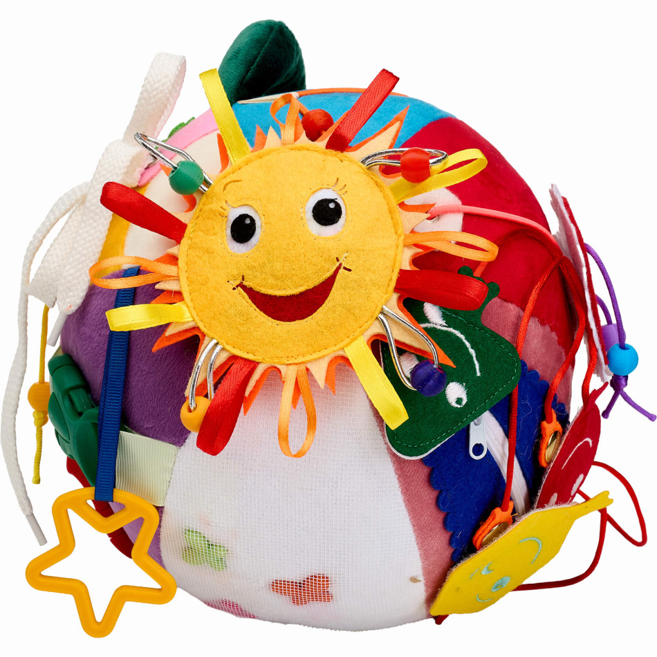 Мягкий бизиборд мячик Развивающий макси (К-03)